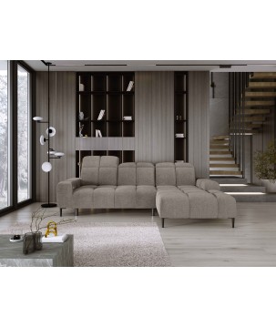 Narożnik GIOVANNI S Prawostronny z wysuwanym elektrzycznie siedziskiem w tkaninie AUSTIIN 05 WERSAL