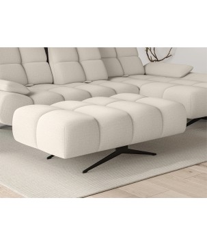 Nowoczesna pufa PRADO Soft Lux w tkaninie CURIO 02 WERSAL