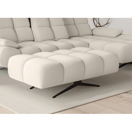 Nowoczesna pufa PRADO Soft Lux w tkaninie CURIO 02 WERSAL