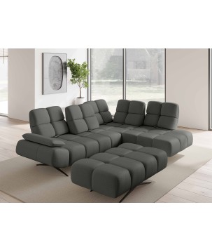 Nowoczesna pufa PRADO Soft Lux w tkaninie CURIO 93 WERSAL