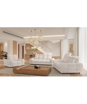 Nowoczesna sofa TOLLO 2 osobowa z regulacją zagłówka x2 tkanina SALVADOR 01 WERSAL