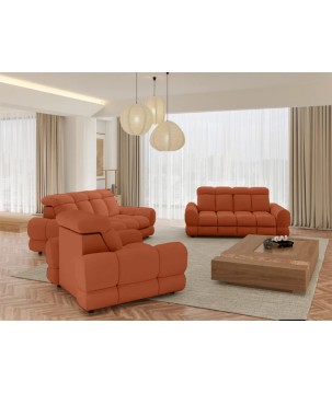 Nowoczesna sofa TOLLO 2 osobowa z regulacją zagłówka x2 tkanina SALVADOR 07 WERSAL