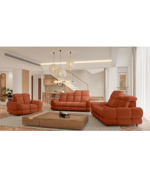 Nowoczesna sofa TOLLO 2 osobowa z regulacją zagłówka x2 tkanina SALVADOR 07 WERSAL