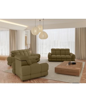 Nowoczesna sofa TOLLO 2 osobowa z regulacją zagłówka x2 tkanina SALVADOR 10 WERSAL