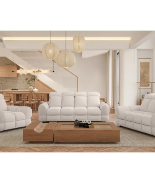 Nowoczesna sofa TOLLO 3 osobowa z regulacją zagłówka x2 tkanina SALVADOR 01 WERSAL