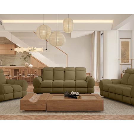 Nowoczesna sofa TOLLO 3 osobowa z regulacją zagłówka x2 tkanina SALVADOR 10 WERSAL