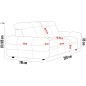 Nowoczesna sofa TOLLO 3 osobowa z regulacją zagłówka x2 tkanina SALVADOR 10 WERSAL