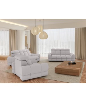 Nowoczesna sofa TOLLO 3 osobowa z regulacją zagłówka x2 tkanina SALVADOR 13 WERSAL