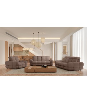 Nowoczesna sofa TOLLO 2 osobowa z elektryczną regulacją głębokości siedziska oraz z regulacją zagłówka x2 tkanina SALVADOR 03 WE