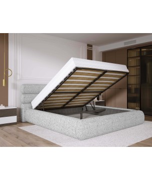 Łóżko Tapicerowane JOLLY 140x200 – z pojemnikiem na pościel i stelażem podnoszonym ROBIN 05 WERSAL