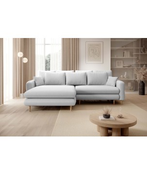 Elegancki narożnik SALLY S z funkcją spania w tkaninie SORELLA 01 WERSAL