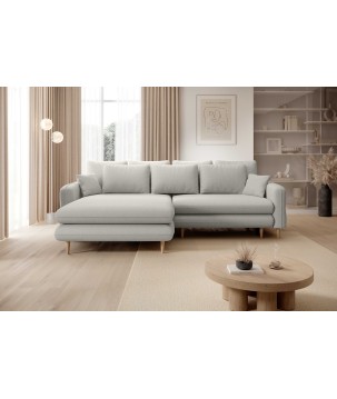 Elegancki narożnik SALLY S z funkcją spania w tkaninie SORELLA 05 WERSAL