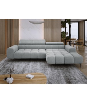 Narożnik PLAZA S Prawostronny z elektryczną regulacją siedziska w tkaninie CLOUD 81 WERSAL