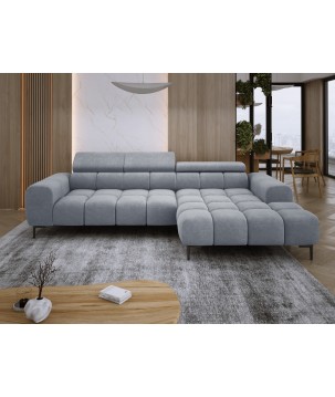Narożnik PLAZA S Prawostronny z elektryczną regulacją siedziska w tkaninie CLOUD 82 WERSAL