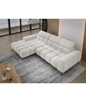 Narożnik PLAZA S Lewostronny z elektryczną regulacją siedziska w tkaninie EDEN 01 WERSAL