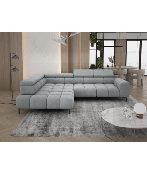 Narożnik PLAZA L Lewostronny z elektryczną regulacją siedziska w tkaninie CLOUD 81 WERSAL