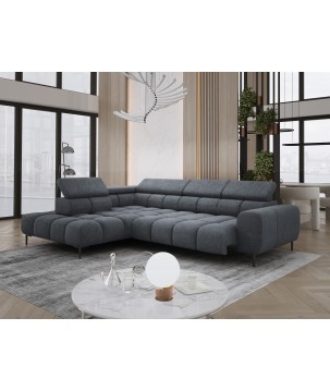 Narożnik PLAZA L Lewostronny z elektryczną regulacją siedziska w tkaninie CLOUD 97 WERSAL