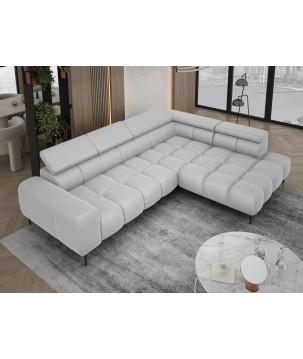 Narożnik PLAZA L Prawostronny z elektryczną regulacją siedziska w tkaninie SOLAR 80 WERSAL