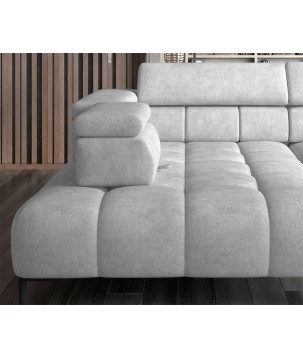 Narożnik PLAZA L Prawostronny z elektryczną regulacją siedziska w tkaninie Solar 80 WERSAL