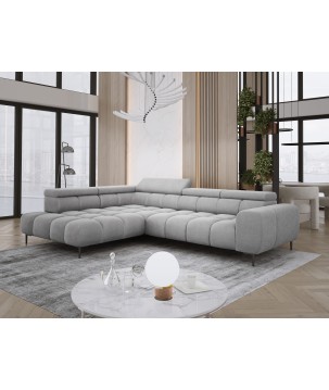 Narożnik PLAZA L Lewostronny z elektryczną regulacją siedziska w tkaninie APHRODITE 19 WERSAL