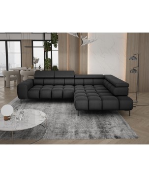 Narożnik PLAZA L Prawostronny z elektryczną regulacją siedziska w tkaninie SOLAR 99 WERSAL