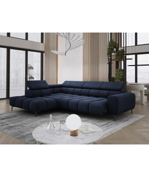 Narożnik PLAZA L Lewostronny z elektryczną regulacją siedziska w tkaninie CLOUD 79 WERSAL