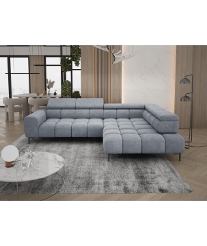 Narożnik PLAZA L Prawostronny z elektryczną regulacją siedziska w tkaninie CLOUD 82 WERSAL
