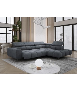 Narożnik PLAZA L Prawostronny z elektryczną regulacją siedziska w tkaninie CLOUD 97 WERSAL