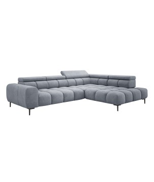 Narożnik PLAZA L Prawostronny z elektryczną regulacją siedziska w tkaninie CLOUD 82 WERSAL