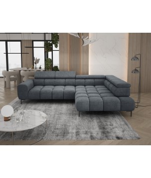 Narożnik PLAZA L Prawostronny z elektryczną regulacją siedziska w tkaninie CLOUD 97 WERSAL