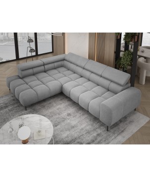 Narożnik PLAZA L Lewostronny z elektryczną regulacją siedziska w tkaninie APHRODITE 19 WERSAL