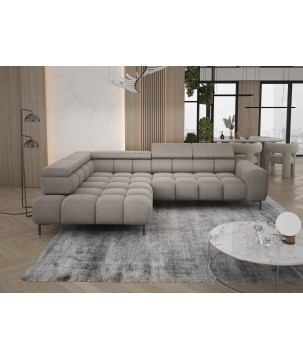 Narożnik PLAZA L Lewostronny z elektryczną regulacją siedziska w tkaninie APHRODITE 04 WERSAL