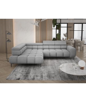 Narożnik PLAZA L Lewostronny z elektryczną regulacją siedziska w tkaninie APHRODITE 19 WERSAL