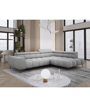 Narożnik PLAZA L Prawostronny z elektryczną regulacją siedziska w tkaninie APHRODITE 19 WERSAL