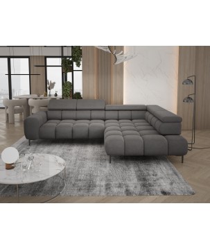 Narożnik PLAZA L Prawostronny z elektryczną regulacją siedziska w tkaninie APHRODITE 22 WERSAL