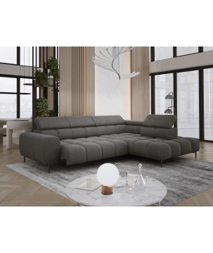Narożnik PLAZA L Prawostronny z elektryczną regulacją siedziska w tkaninie APHRODITE 22 WERSAL