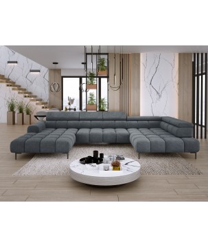 Narożnik PLAZA XL Prawostronny z elektryczną regulacją siedziska Tkanina CLOUD 97 WERSAL