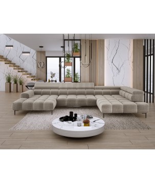 Narożnik PLAZA XL Prawostronny z elektryczną regulacją siedziska Tkanina EDEN 04 WERSAL