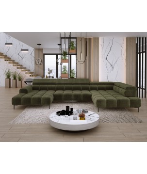 Narożnik PLAZA XL Prawostronny z elektryczną regulacją siedziska Tkanina EDEN 12 WERSAL
