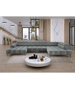 Narożnik PLAZA XL Prawostronny z elektryczną regulacją siedziska Tkanina EDEN 18 WERSAL