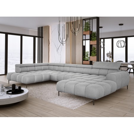 Narożnik PLAZA XL Lewostronny z elektryczną regulacją siedziska Tkanina APHRODITE 19 WERSAL