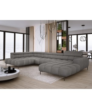 Narożnik PLAZA XL Lewostronny z elektryczną regulacją siedziska Tkanina APHRODITE 22 WERSAL