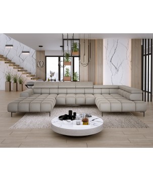 Narożnik PLAZA XL Prawostronny z elektryczną regulacją siedziska Tkanina APHRODITE 04 WERSAL
