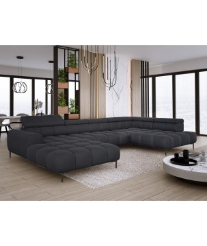 Narożnik PLAZA XL Prawostronny z elektryczną regulacją siedziska Tkanina APHRODITE 23 WERSAL