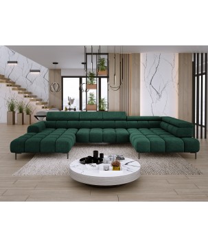 Narożnik PLAZA XL Prawostronny z elektryczną regulacją siedziska Tkanina CLOUD 39 WERSAL