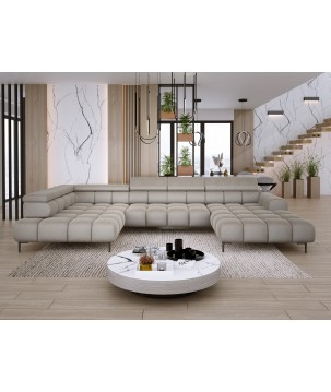 Narożnik PLAZA XL Lewostronny z elektryczną regulacją siedziska Tkanina APHRODITE 04 WERSAL