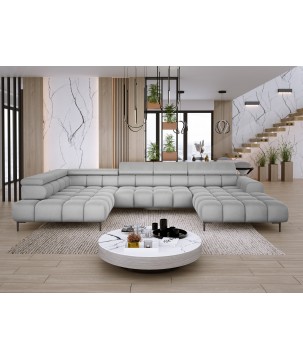 Narożnik PLAZA XL Lewostronny z elektryczną regulacją siedziska Tkanina APHRODITE 19 WERSAL