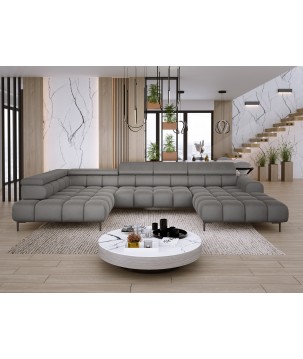 Narożnik PLAZA XL Lewostronny z elektryczną regulacją siedziska Tkanina APHRODITE 22 WERSAL