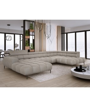 Narożnik PLAZA XL Prawostronny z elektryczną regulacją siedziska Tkanina APHRODITE 04 WERSAL