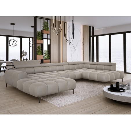 Narożnik PLAZA XL Prawostronny z elektryczną regulacją siedziska Tkanina APHRODITE 04 WERSAL
